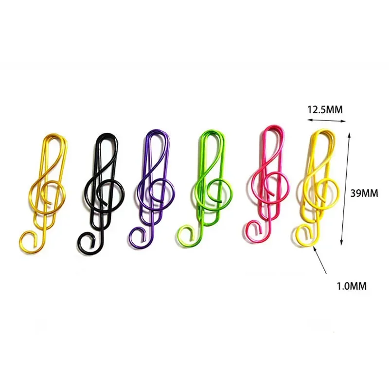 Metal Creative Music Note Shaped Creative File Clamp Paper Clips Bookmark Holder Paper Decorative Clip for Office School Home