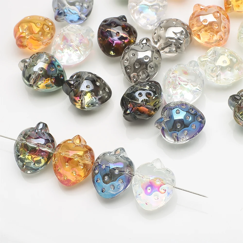10 قطعة الخرز الزجاجي الأوجه 13x16 مللي متر كريستال الفراولة المعلقات الحرف لصنع المجوهرات لوازم قلادة أساور أقراط DIY بها بنفسك #2