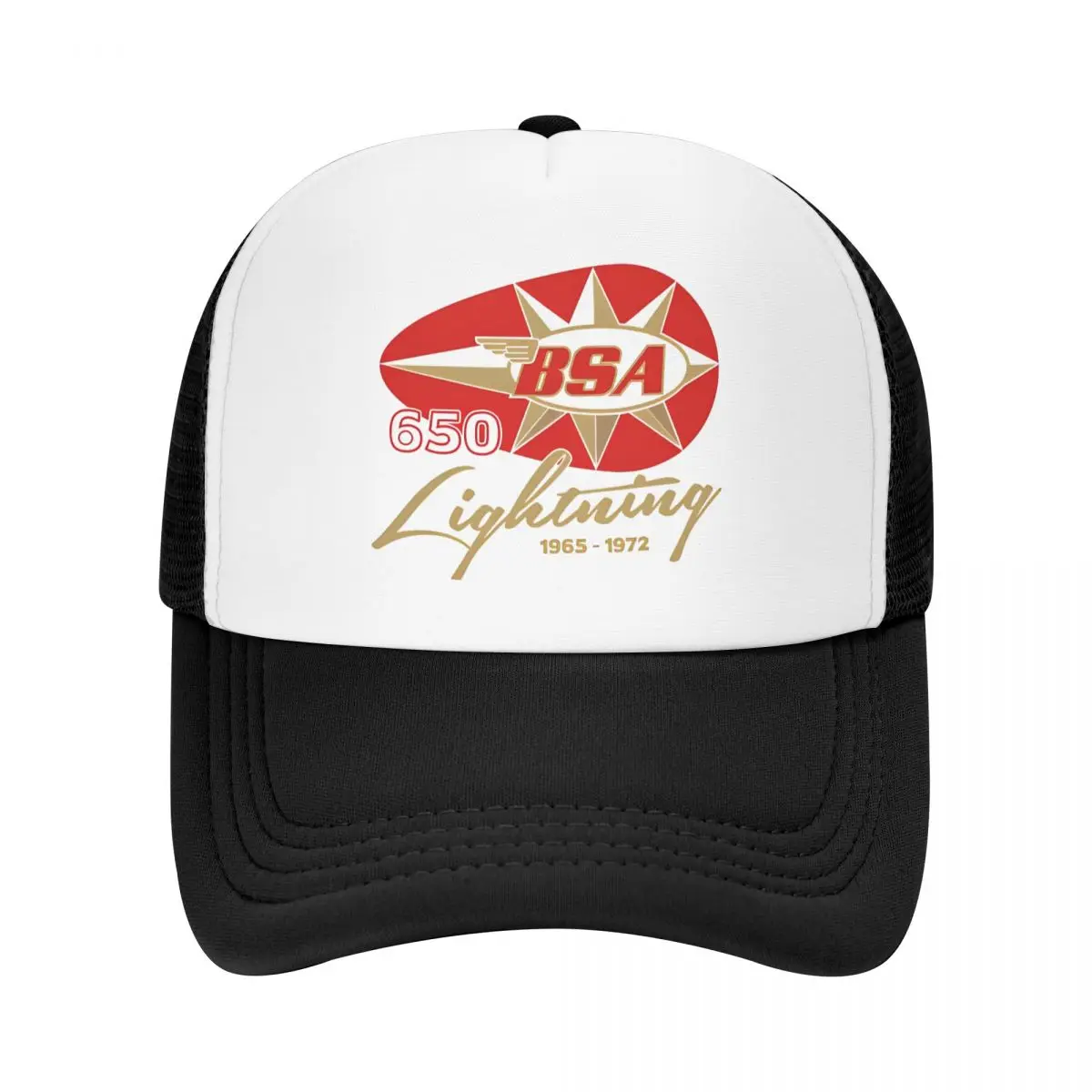 Bsa Lightning 650 Motorcycle Trucker Hat Adult Outdoor Dad Hat Sun Hat Dad Hat Adjustable Polyester Mesh Baseball Caps Summer