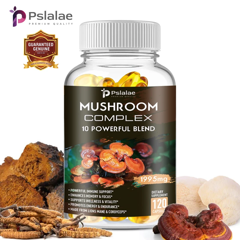 

Mushroom Supplements Lion’s Mane and Cordyceps Reishi – Natural Premium Extracts 120 Tablets 60 Day Supply