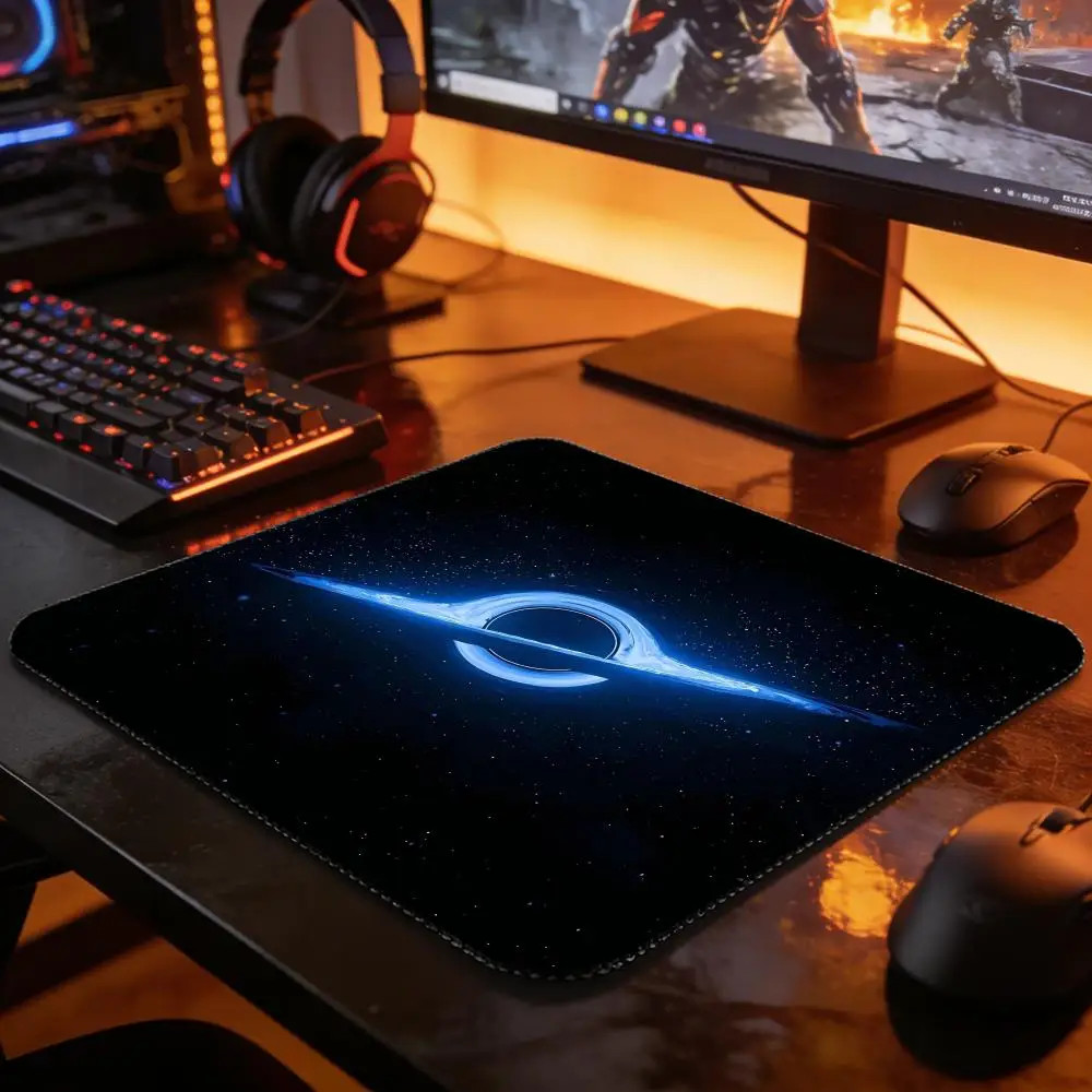 

1PC Blue Planet Mouse Pad with Lock Edge Design,450×400, Washable Rubber Anti-slip Desk Mat for PC Gamer Desktop Decoration