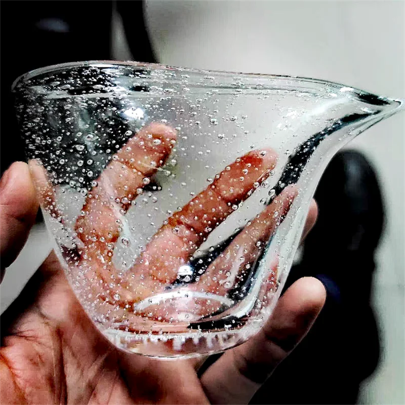 220ML Air Bubble Glass Fair Mugs Tea Pitcher Chahai Household Thicken Chahai Kung Fu Teacup Tea Set Accessories