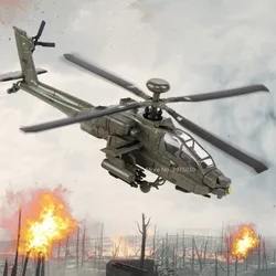 24cm Apache Armed Helicopter Alloy Diecast Airplane Model Toy Simulation Sound Light Airplane Model Collection Boy Holiday Gifts