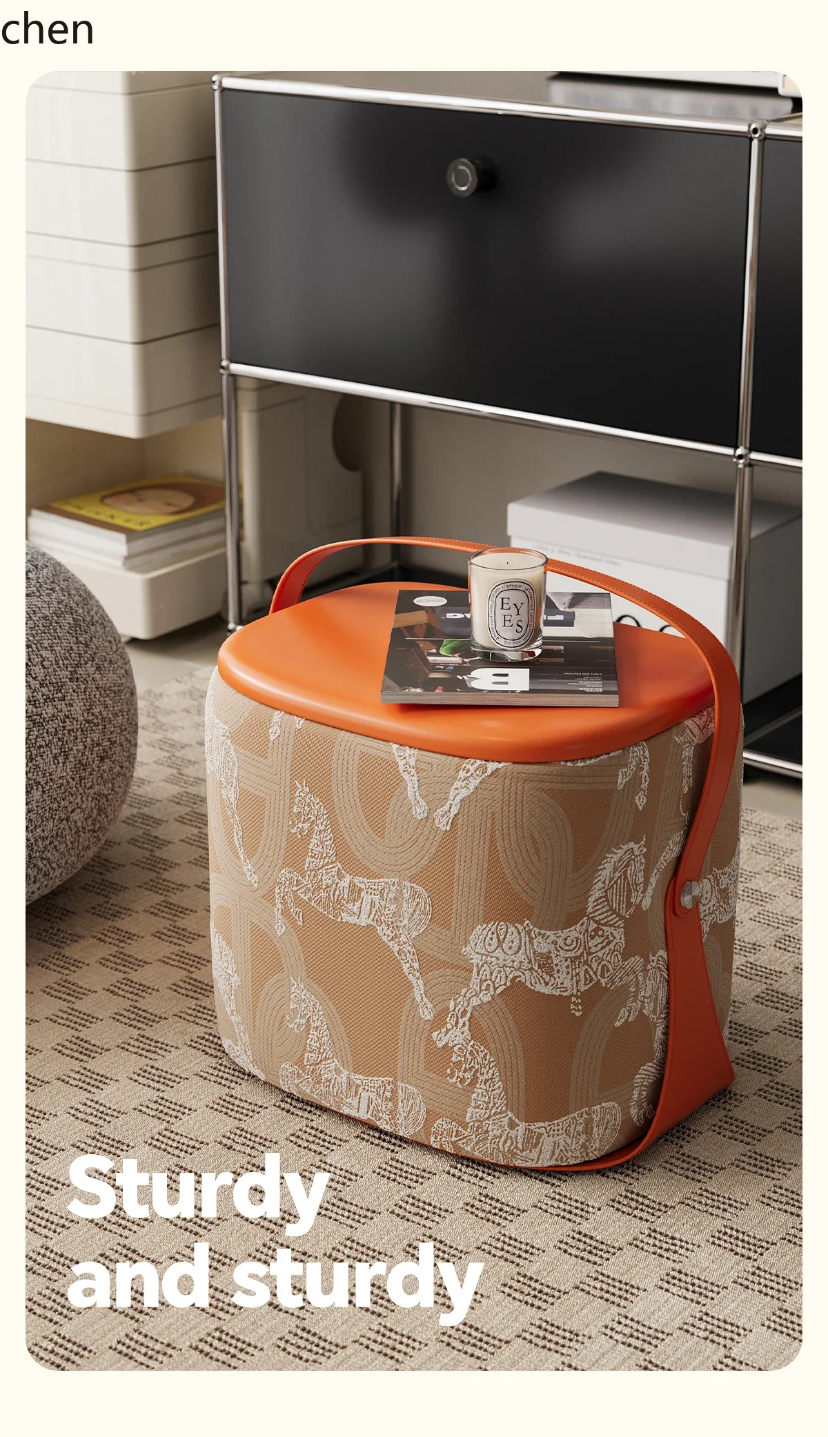 W5.19 hand carry seat pier shoe change stool living room home advanced soft bag low stool