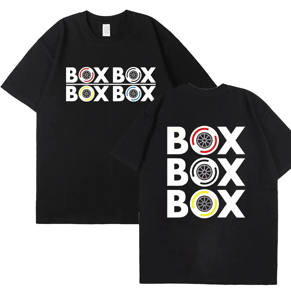

T-shirt for Men Summer New Fashion "Box Box Box" F1 Tyre Print Clothing Casual Street Clothes Adults Kids Tee Shirt Racing Tops