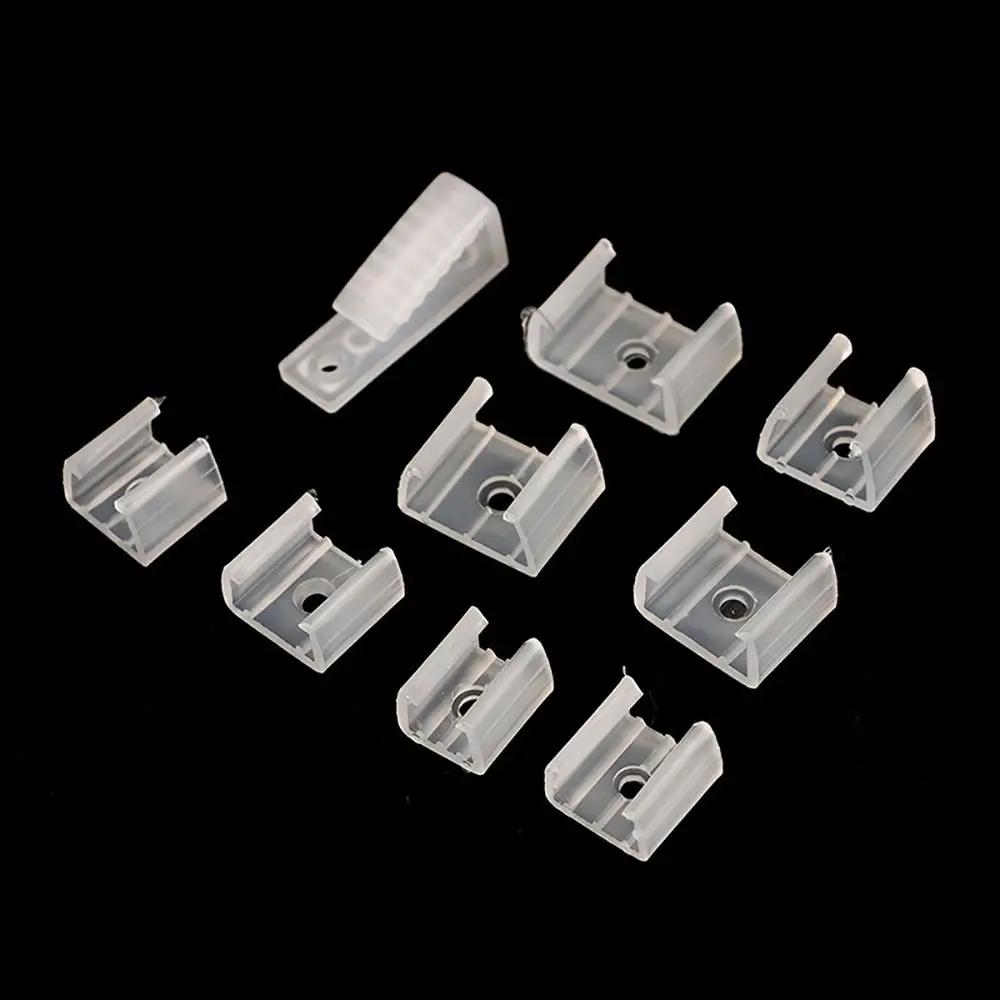 100Pcs 220V Flexible COB LED Strip Fixed Clips Lamp Holder Fitting Plastic Light Mounting Buckle 5050/5730/2835 8-20mm
