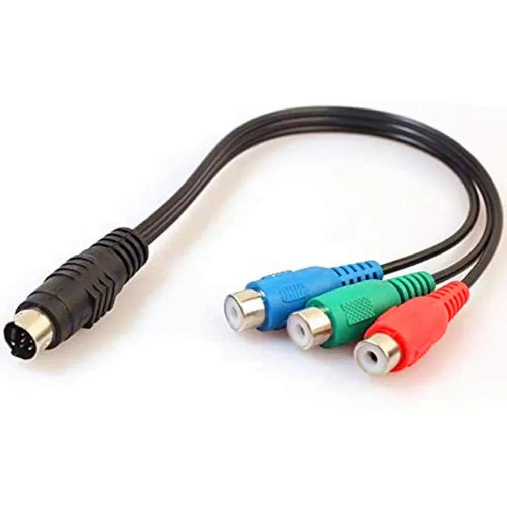 7-pinowy męski Adapter kabel komponentowy RGB S-Video do 3-RCA, 0.3m