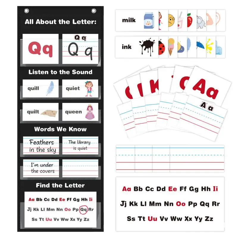 All About Letters Pocket Chart All About Pocket Chart Waterproof Early Educational Chart In Learning The Alphabet Words For