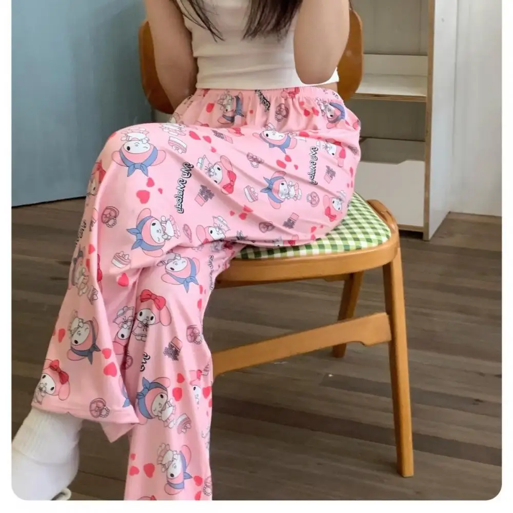

Anime My Melody Women Pajama Pants Spring Summer Hello Kitty Sanrios Cartoon Loose Cute Homewear Leisure Comfortable Girls Pants