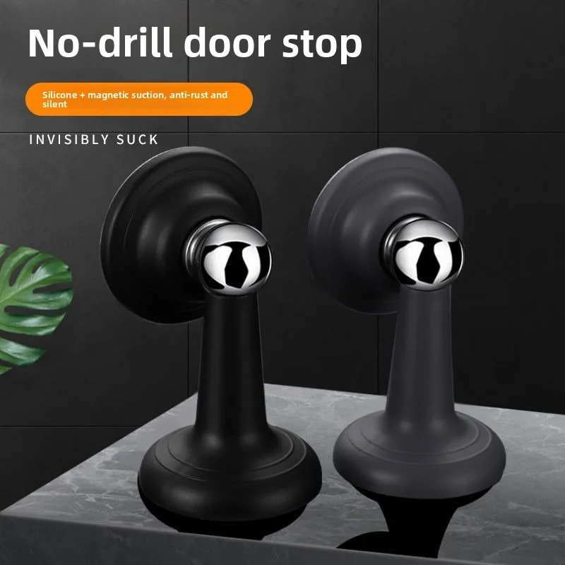 No-Drill Door Stopper for Room Bedroom Door Fixed Wall Protection Anti-Collision Household Silicone Strong Suction Floor Stopper
