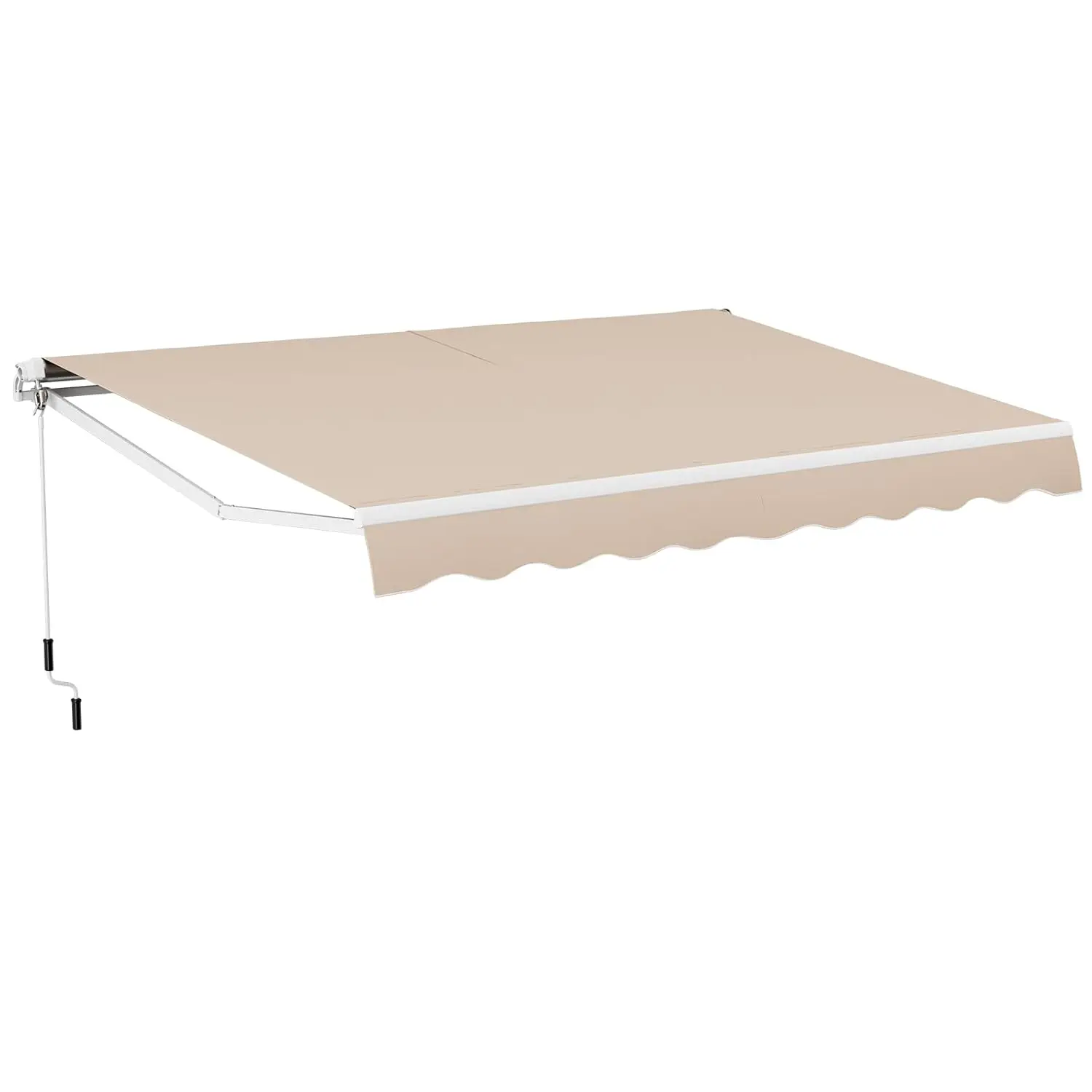 13 Ft × 8.2 Ft Retractable Awning, Aluminum Patio Sun Shade w/Crank Handle and Water-Resistant Polyester, Outdoor, Customized