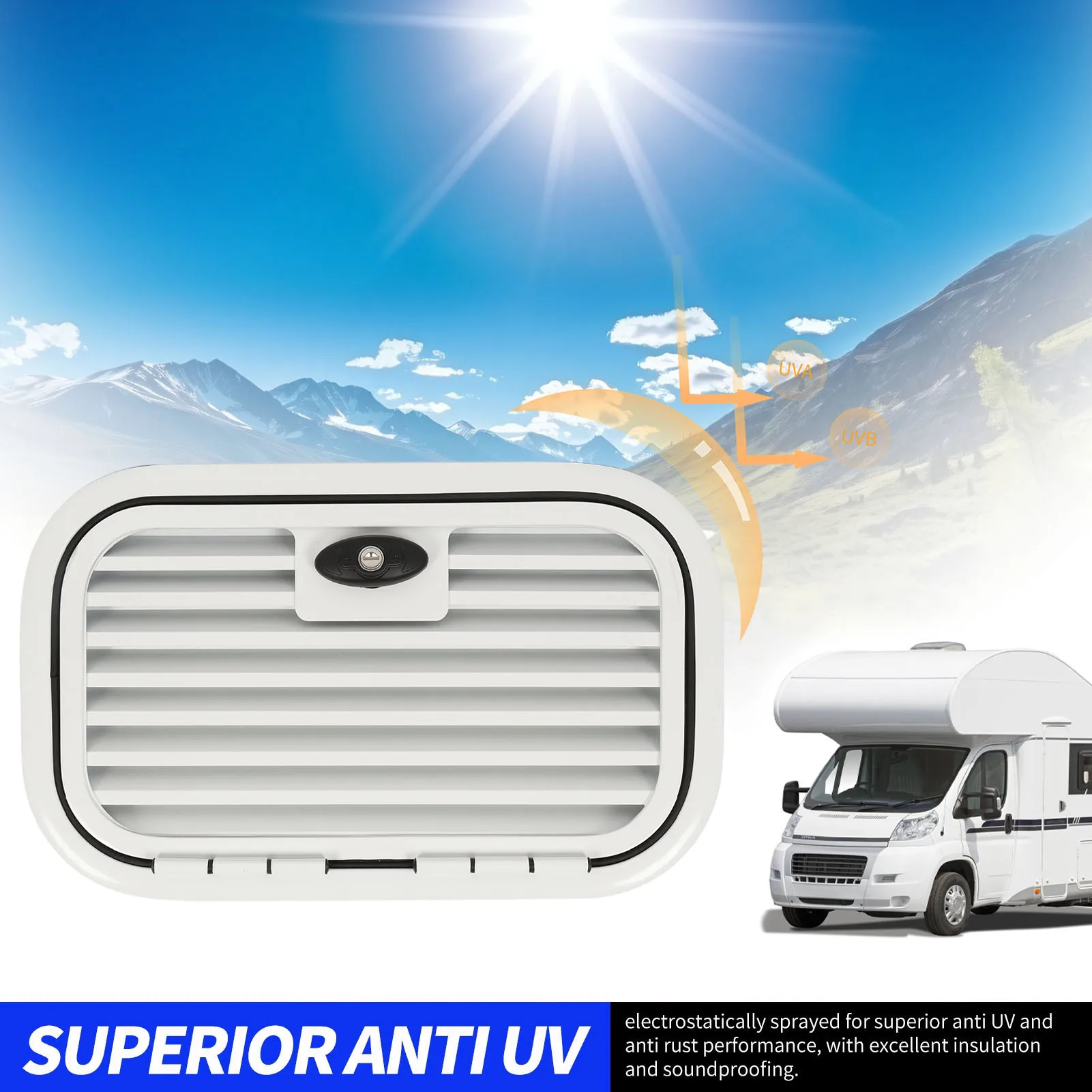 26×14inch RV Compartiment Deur Geventileerde Grill Aluminium Zware Lading Opslag Deur voor RV Camper Trailer