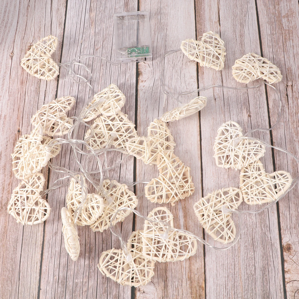 

2.5M Warm White Rattan Heart Shaped String Lamp Led Decorative Lights For Wedding Party Bedroom Hotel Stage Decoration