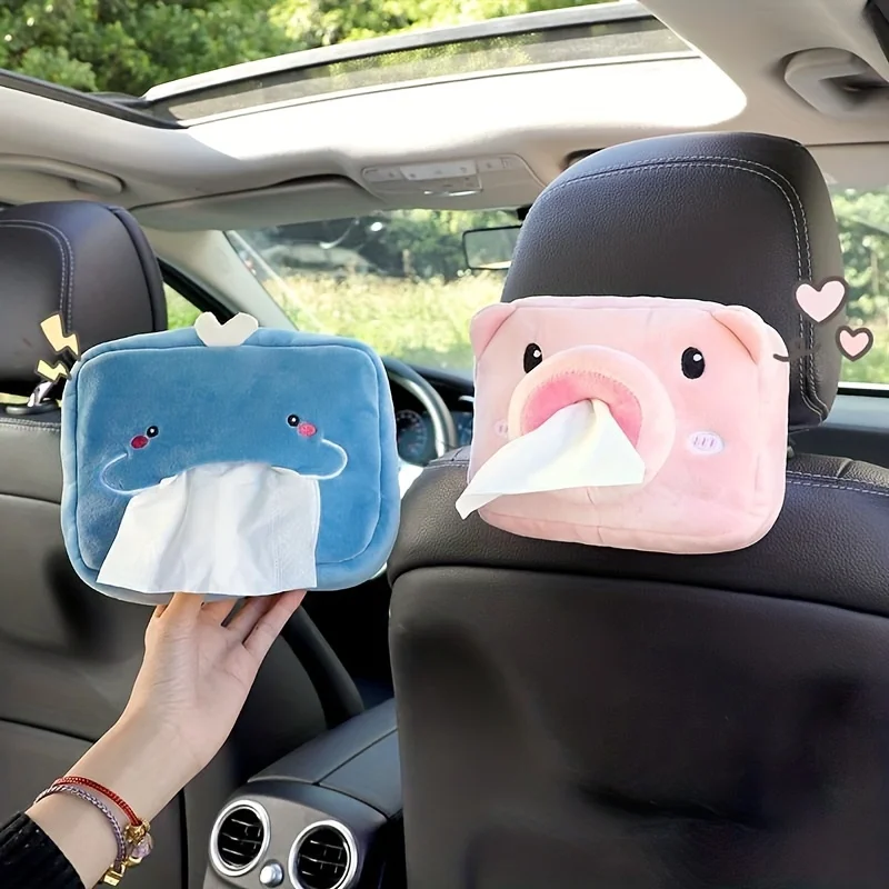 1pc Car Tissue Box Holder, Car Cartoon Tissue Holder, Creative And Cute Car Tissue Case Box