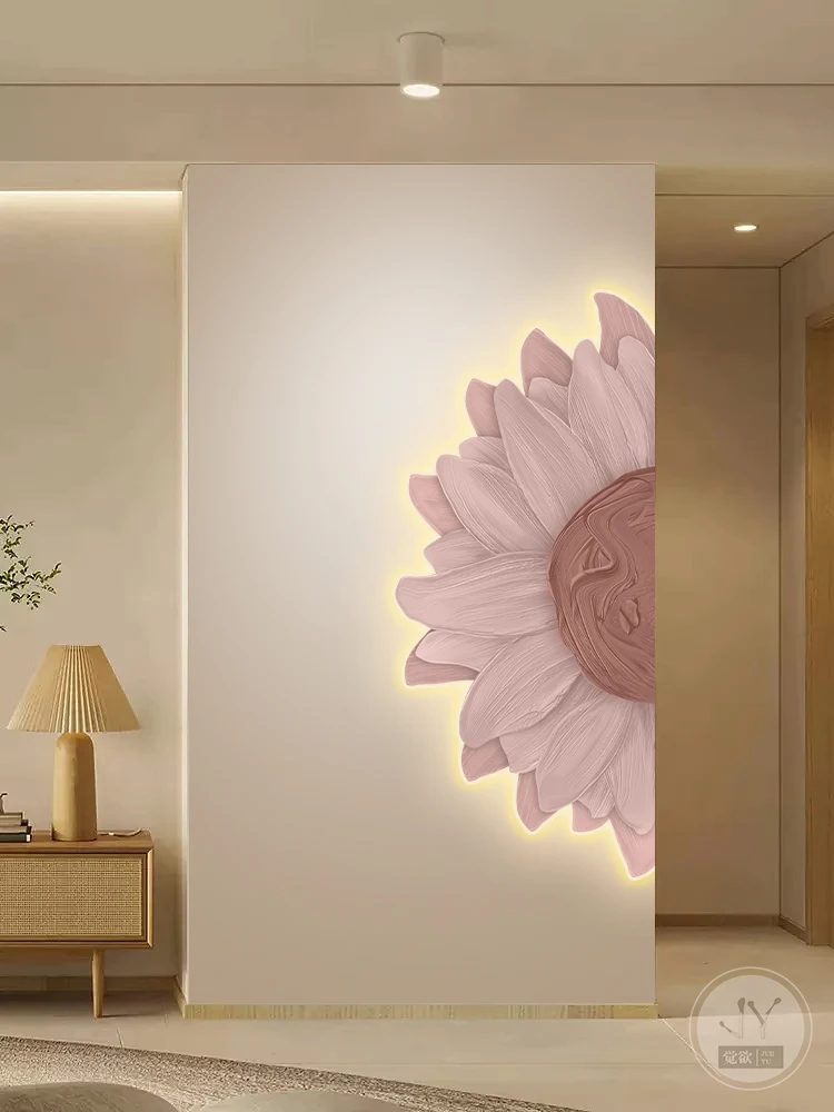 Sunflower Entrance Decoration Painting Modern Simple LED Light Emitting Painting High-end Atmosphere