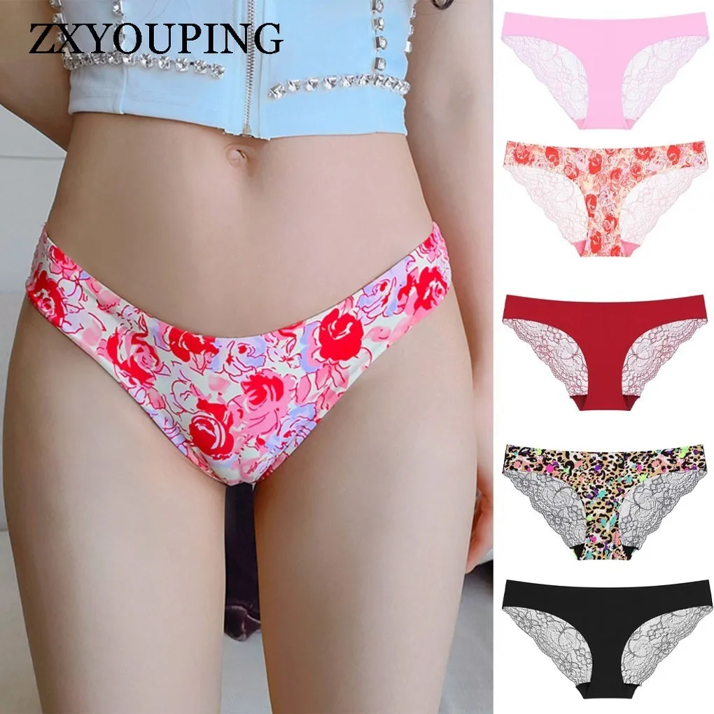 

3 Pcs Women Underwear Lace Panties Low-Rise Lingerie Transparent Plus Size for Seamless Briefs Sexy Lingerie