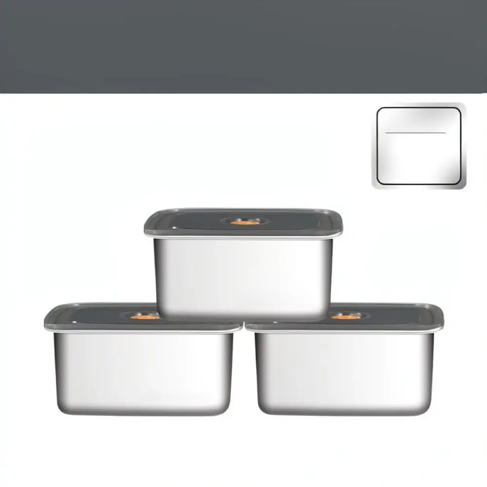 Reusable Stainless Steel Food Box Kitchen Storage Container With Lid For Refrigerator Pantry Space Optimizer