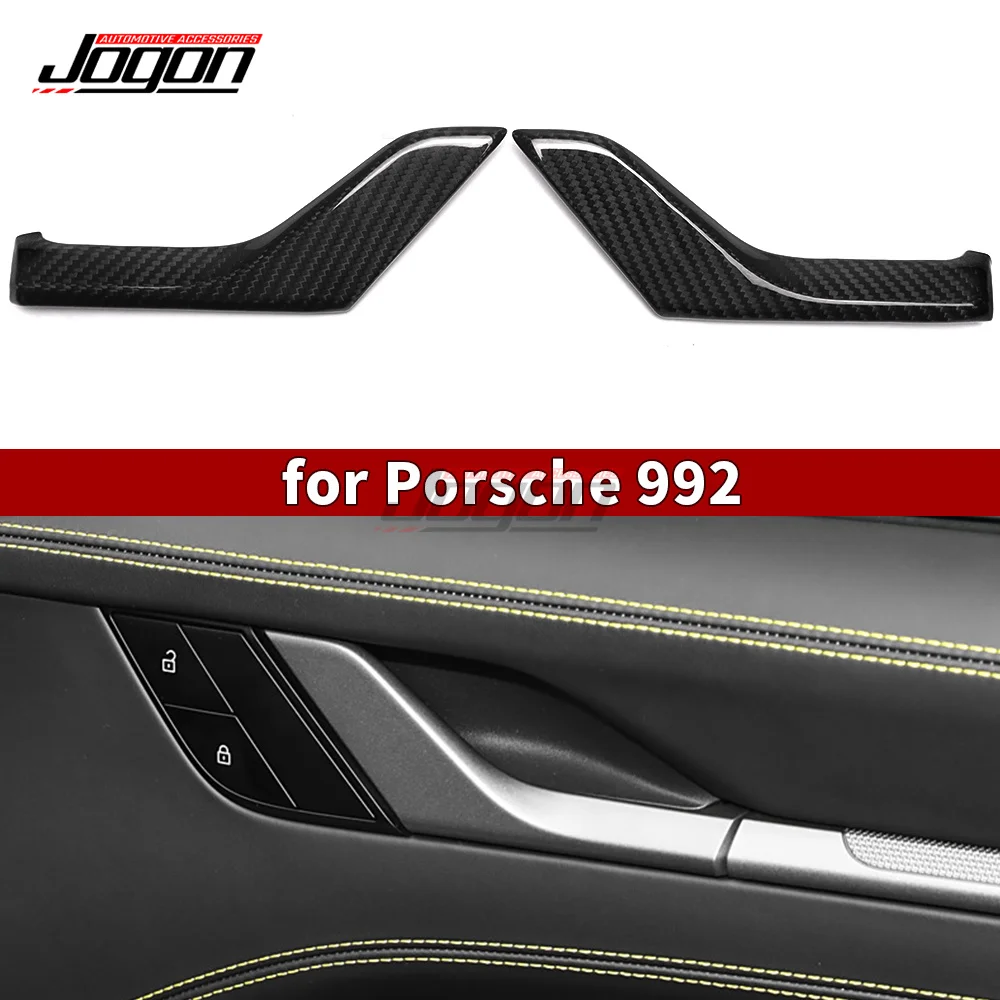 

Dry Carbon Fiber Interior Door Handle Panel Trim For Porsche 911 992 Targa Carrera GTS Turbo GT3 2020-2024 Inner Door Decoration