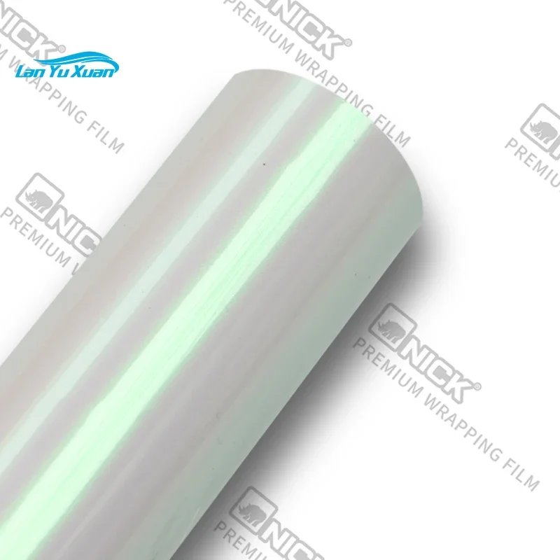 

Low Initial tack PET Gloss Finish Iridescent Dawn White Aurora Car Wrap Vinyl Film