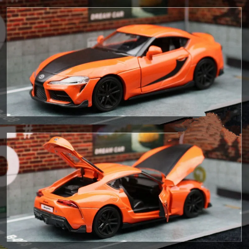 1:32 TOYOTA GR SUPRA Alloy Sports Car Model Diecasts Metal Toy Track Racing Car Vehicles Model Simulation Sound Light Kids Gifts