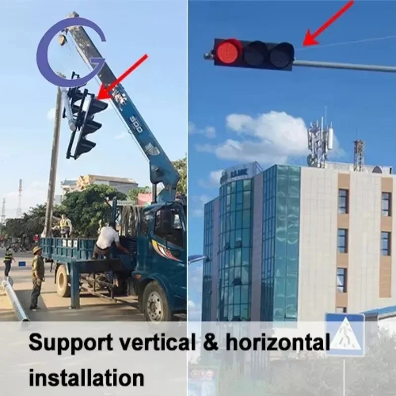 8 polegadas 200mm conjunto de 3 semáforos LED em cor de luz verde âmbar vermelho