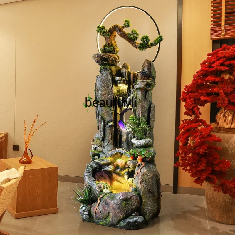 

Chinese rockery flowing water fountain feng shui wheel entrance ornaments decorative landscape fish pond humidifier