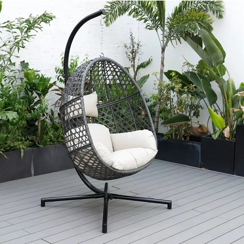 

Modern Outdoor Patio Garden Single Seat Metal Frame Hanging Egg Swing Chair with 5-Year Warranty