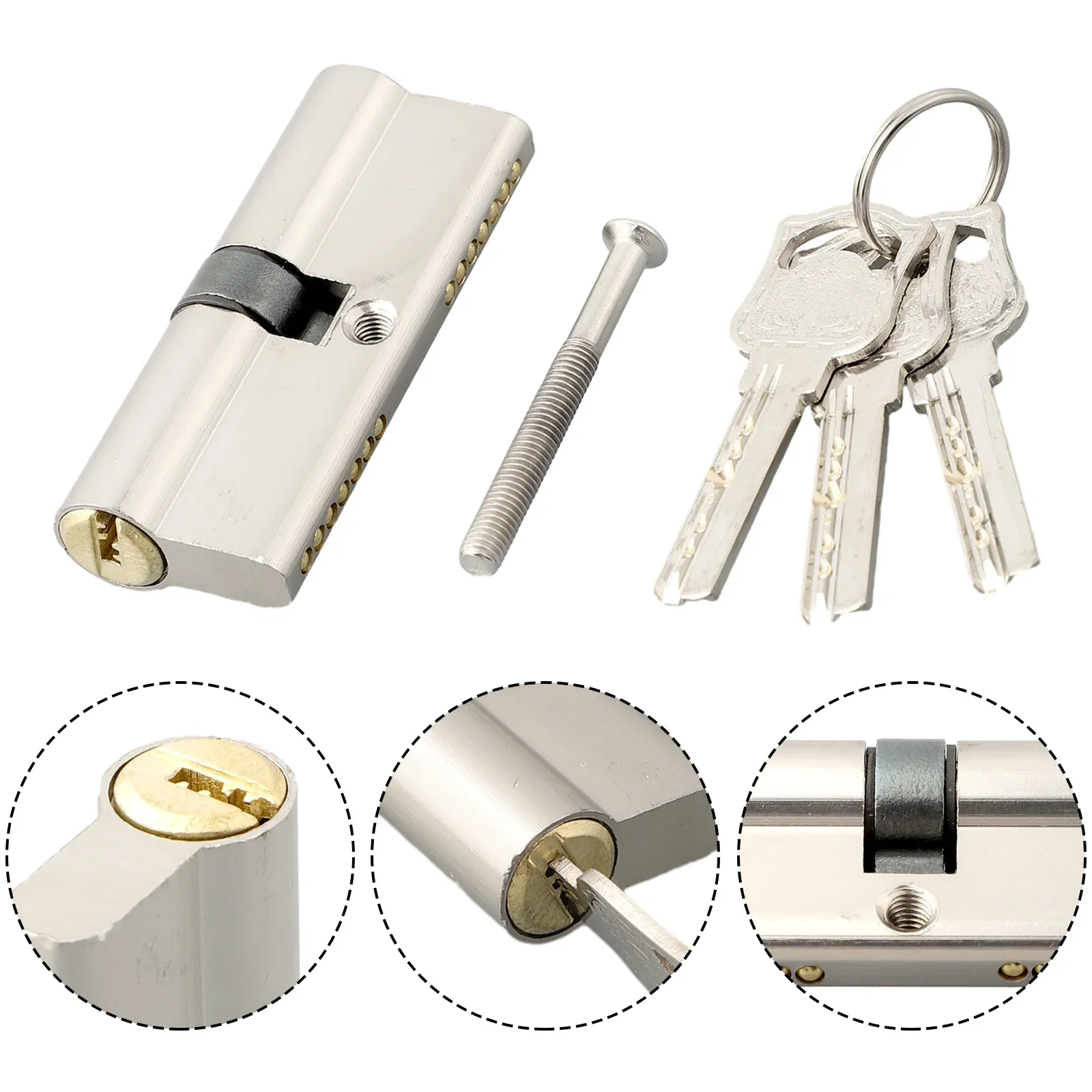 1 Set serratura a cilindro per porta con 3 chiavi serratura antifurto antifurto serratura per porta a cilindro per camera da letto di sicurezza domestica