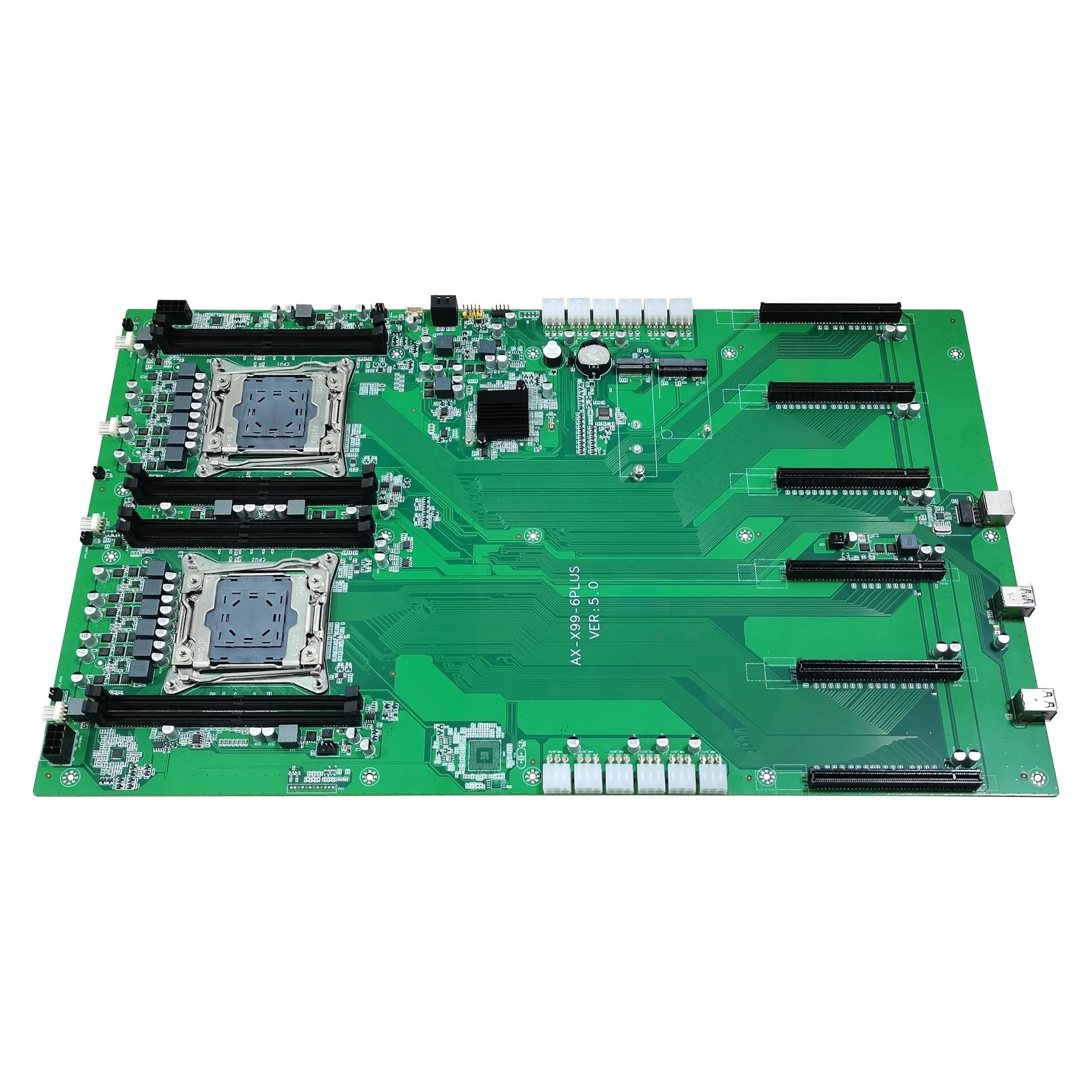 Dual X99 Desktop Mainboard 6 Direct‑insert GPU Slots Plug‑in Powered For AI Training Workstation Server No Battery Accessory