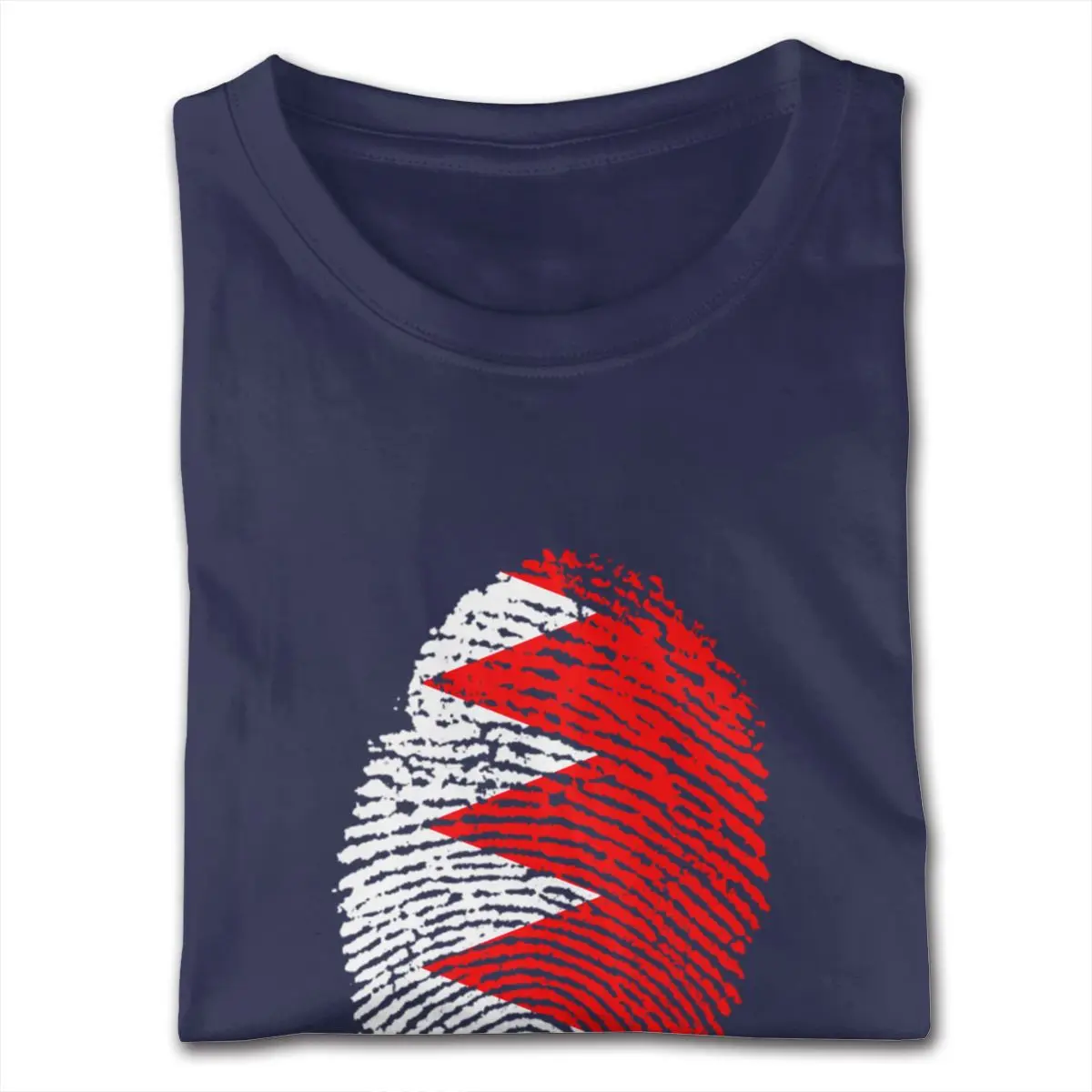 Bahrain Flag Fingerprint Tee Shirts Plus Size Boys Top Tee Shirts