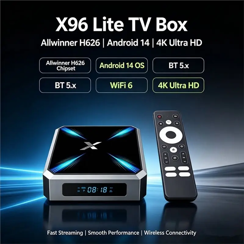 Allwinner H626 Android 14.0 TV BOX 4K HD Box 2GB/16GB 2.4G 5G Dual Wifi 6 BT EU Mart Video Media Player Set Top Box