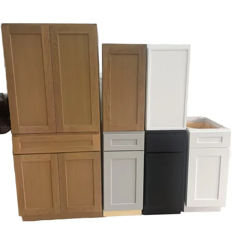 Modern Shaker Style Luxury Kitchen Cabinet Farmhouse RTA Ready to Assemble Wooden Furniture