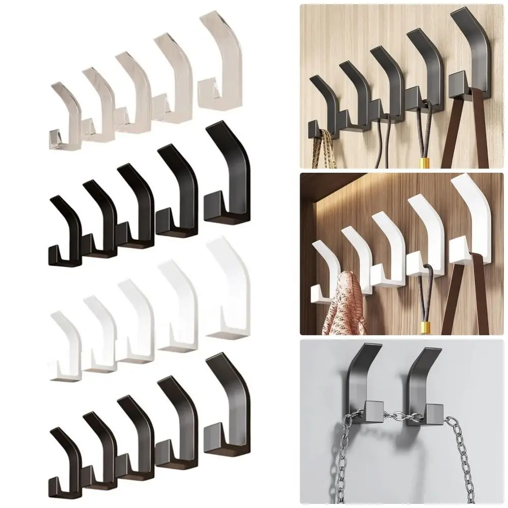 5Pcs/Set Wall Hanging Hook No Drilling Self-adhesive Waterproof Anti-slip Plastic Bathroom Towel Storage Hanger Shower Organizer