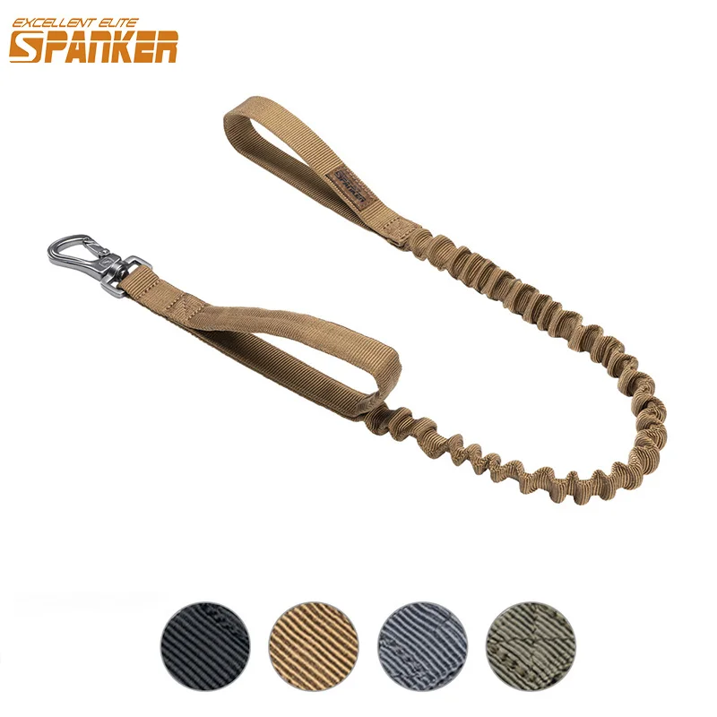 EXCELLENT ELITE SPANKER Tactical Dog Bungee Leash Adjustable Nylon Military Dog Leashes Durable For Medium Large Dogs