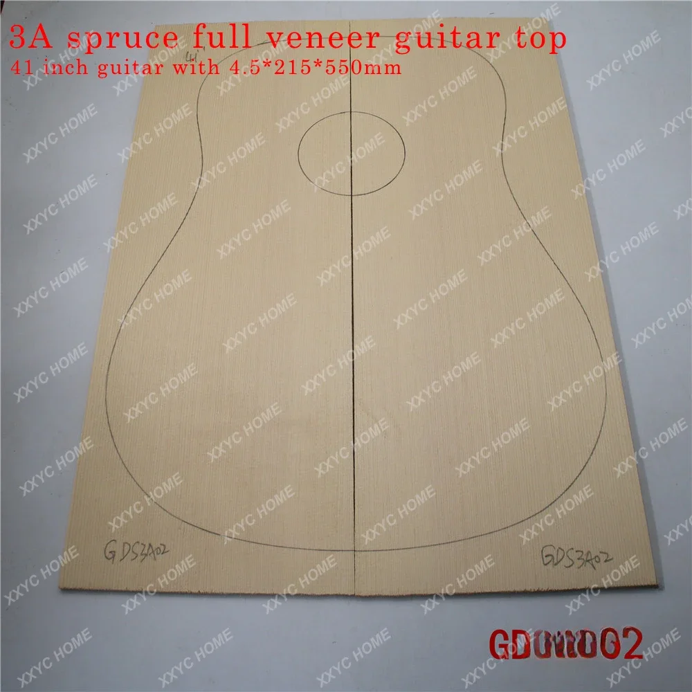 AAA High Grade Alps Spruce Full Veneer Guitar Top 41 Inch DIY Original Wood Guitar Panel Guitars Making Material 4.5*215*550mm