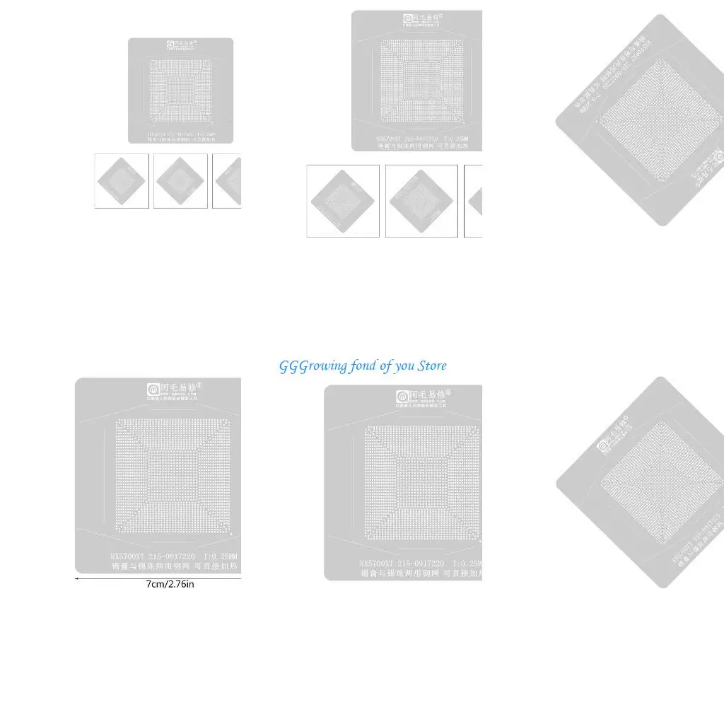 

H9EB Direct heating 1301x130 BGA Reballing Stencil Platform Set For RX5700XT 215-0917