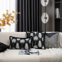 Living room sofa, car seat backrest pillowcase, black and white, light colored cushion cover, hotel coffee shop decoration pillo