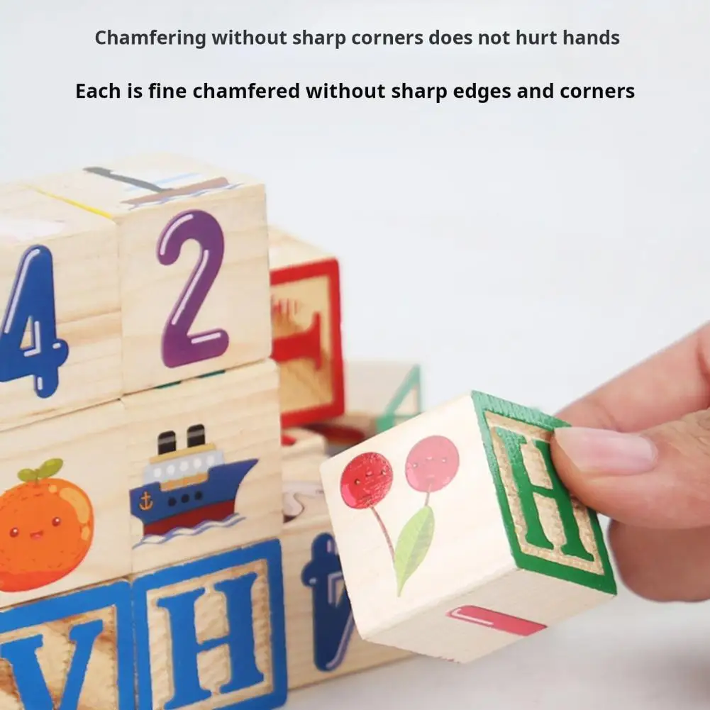 ABC-Holzklötze, pädagogisches Baustein-Spielzeugset aus Holz mit Aufbewahrungsbox für Kinder im Vorschulalter, ABC-Buchstaben und Zahlenlernen