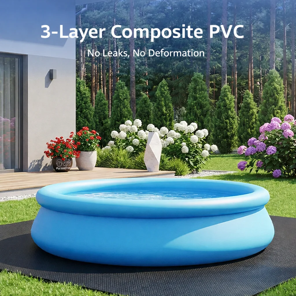 Outdoor PVC Inflatable Pool Round Shape Multi-Size Family Use for Garden & Backyard