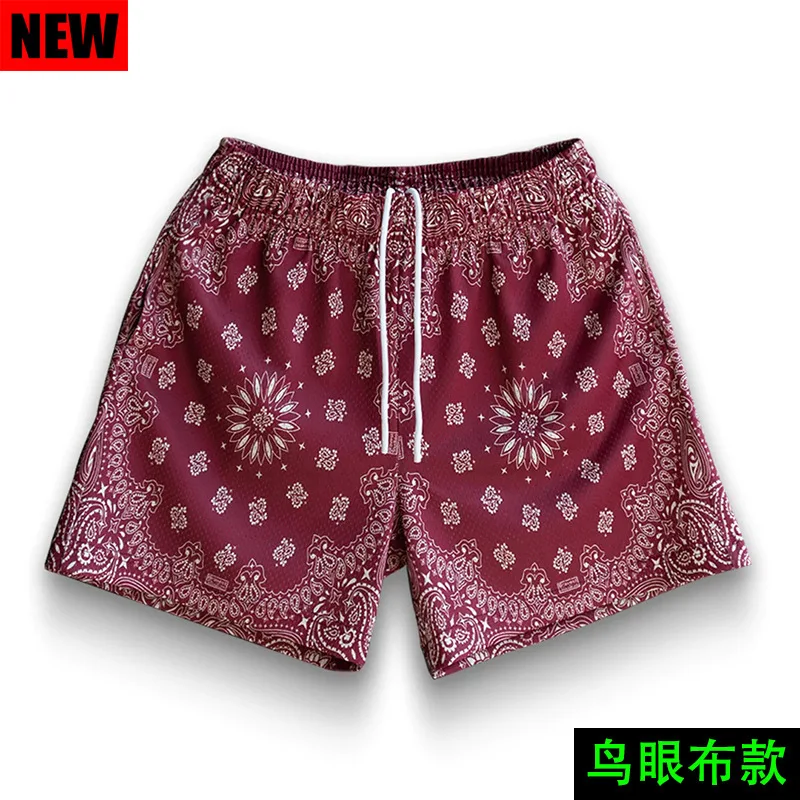 Summer American New Paisley Casual Shorts Men\'s Fitness Sports Short-Length Pants Quick-Drying Breathable RunningBasketballPants