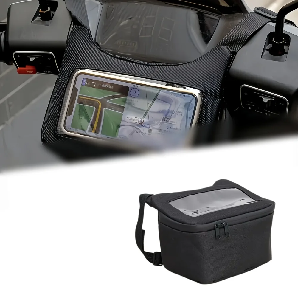Motorcycle Phone Bag Front Tube Frame Bag Front Storage Bag Touch Screen Navigation Phone Bag Motorbike Cycling Accessories