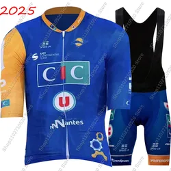 2025 CIC U Nantes Atlantique Cycling Jersey Set Men Bicycle Clothing Road Bike Shirts Suit Bicycle Bib Shorts MTB Ropa Maillot