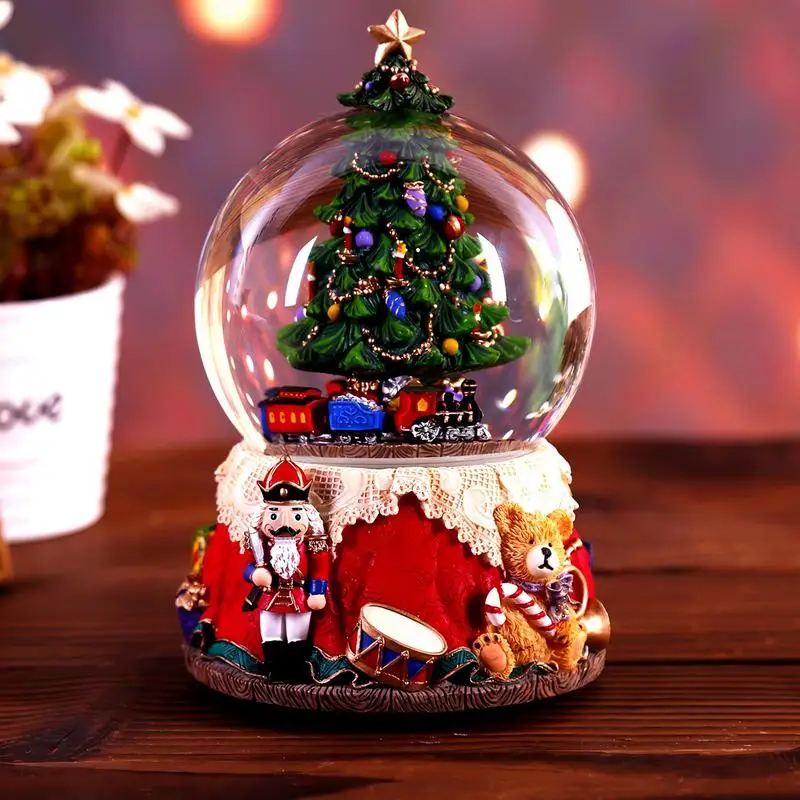 Nutcracker Snow Globes Musical Nutcracker Snow Globe Music Lighted Swirling Glitter Globe Christmas Snow Globes Music Box