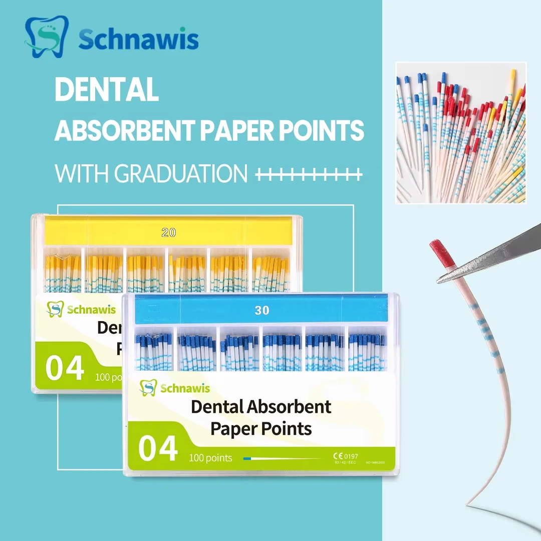 Dentistry Endodontics Paper Tips Cone Disposable Guttahanger Taper F1 F2 F3 Absorbent Fiber Poles Points Mark Dental Materials