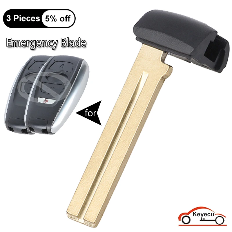 KEYECU Uncut Insert Emergency Key Blade for Subaru Forester Legacy Impreza Outback BRZ Impreza XV Auto Smart Remote Control Key