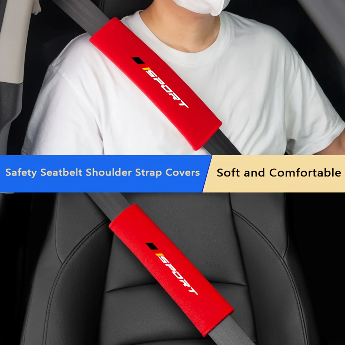 

2Pcs Universal Fit Soft Plush Car Seat Belt Covers Anti-Rub Shoulder Protector Comfortable Auto Interior Accessories