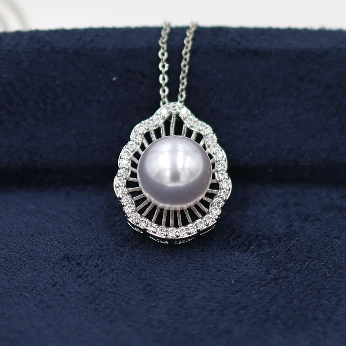 Korean Simple Bowl Teardrop Pearl Pendant Blank Setting, Brass Plated DIY Findings For 8-10mm Pearls, Gold & Silver