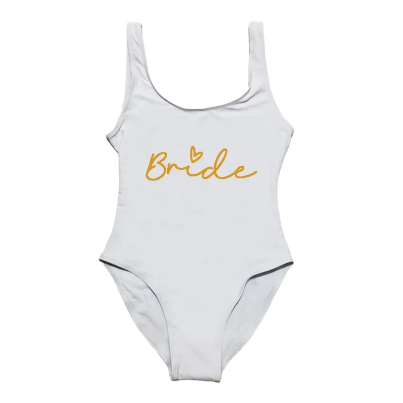 Women\'s Team Bride One Piece Maiô, Sexy Beachwear, Bachelorette Party Swimwear, Verão Fato De Banho, S-3XL