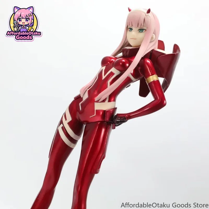 DARLING in the FRANXX Zero Two 02 Figure, Red Pilot Suit Standing Pose PVC/Resin Statue Collectible Desktop Decor