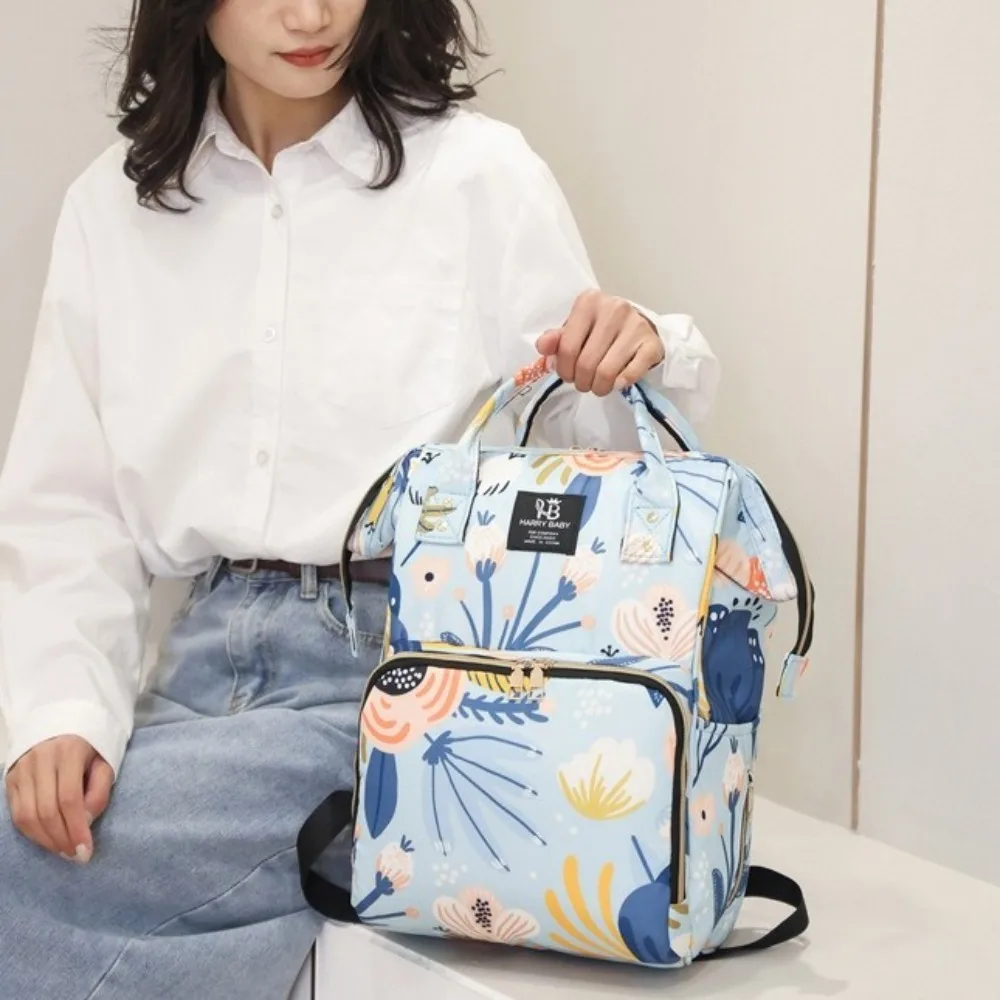 

Portable Print Mummy Bag Multi-function Large Capacity Baby Diaper Organizer Baby Care Storage Diaper Bag Nappy Backpack Outdoor